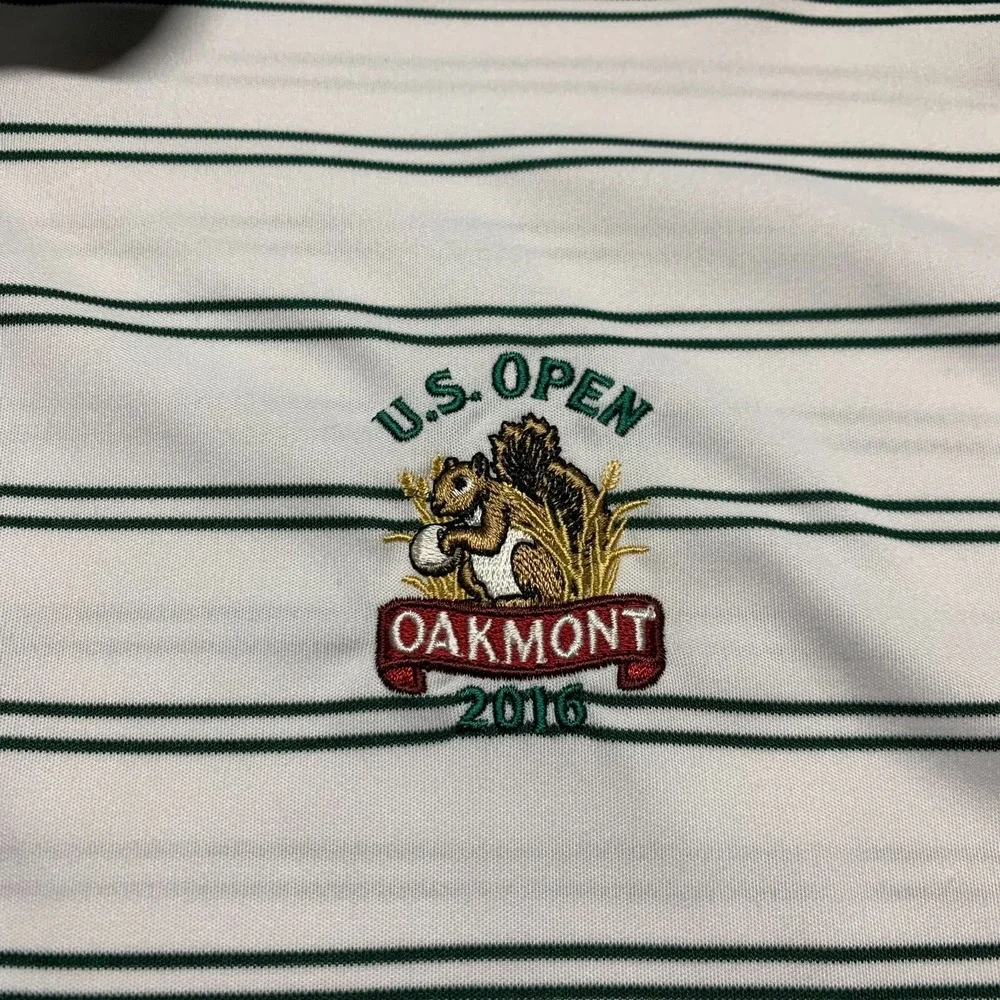 Polo Golf Ralph‎ Lauren Shirt Mens M Performance Striped US Open Oakmont USGA